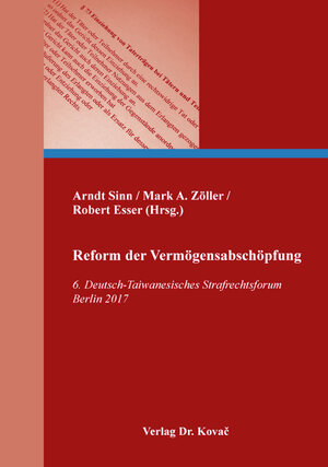 Buchcover Reform der Vermögensabschöpfung  | EAN 9783339112200 | ISBN 3-339-11220-7 | ISBN 978-3-339-11220-0