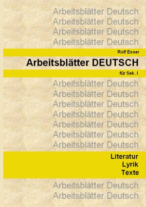 Buchcover Arbeitsblätter DEUTSCH | Rolf Esser | EAN 9783347710245 | ISBN 3-347-71024-X | ISBN 978-3-347-71024-5