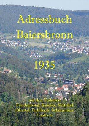 Buchcover Adressbuch Baiersbronn 1935 | Karl Gaiser | EAN 9783347923102 | ISBN 3-347-92310-3 | ISBN 978-3-347-92310-2