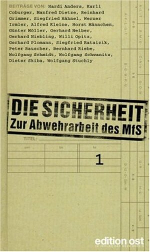 Buchcover Die Sicherheit  | EAN 9783360010308 | ISBN 3-360-01030-2 | ISBN 978-3-360-01030-8