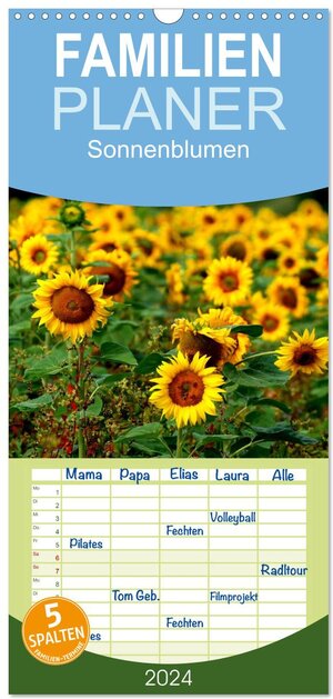 Buchcover Familienplaner 2024 - Sonnenblumen mit 5 Spalten (Wandkalender, 21 x 45 cm) CALVENDO | Dorothea Schulz | EAN 9783383070280 | ISBN 3-383-07028-X | ISBN 978-3-383-07028-0