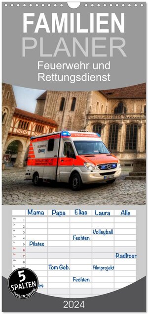 Buchcover Familienplaner 2024 - Feuerwehr und Rettungsdienst mit 5 Spalten (Wandkalender, 21 x 45 cm) CALVENDO | Markus Will | EAN 9783383109966 | ISBN 3-383-10996-8 | ISBN 978-3-383-10996-6