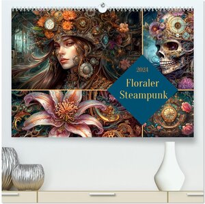 Buchcover Floraler Steampunk (hochwertiger Premium Wandkalender 2024 DIN A2 quer), Kunstdruck in Hochglanz | Cathrin Illgen | EAN 9783383697234 | ISBN 3-383-69723-1 | ISBN 978-3-383-69723-4