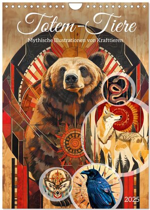 Buchcover Totem-Tiere - Mythische Illustrationen von Krafttieren (Wandkalender 2025 DIN A4 hoch), CALVENDO Monatskalender | Anja Frost | EAN 9783383777172 | ISBN 3-383-77717-0 | ISBN 978-3-383-77717-2
