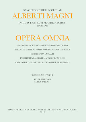 Buchcover Alberti Magni Opera Omnia  | EAN 9783402101209 | ISBN 3-402-10120-3 | ISBN 978-3-402-10120-9
