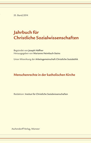 Buchcover Jahrbuch für Christliche Sozialwissenschaften, Band 55 (2014)  | EAN 9783402109878 | ISBN 3-402-10987-5 | ISBN 978-3-402-10987-8