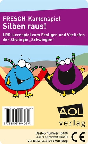 Buchcover FRESCH-Kartenspiel: Silben raus! | Corinne Zimmermann | EAN 9783403104063 | ISBN 3-403-10406-0 | ISBN 978-3-403-10406-3