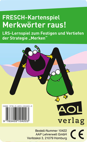 Buchcover FRESCH-Kartenspiel: Merkwörter raus! | Corinne Zimmermann | EAN 9783403104223 | ISBN 3-403-10422-2 | ISBN 978-3-403-10422-3