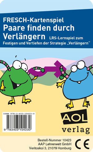 Buchcover FRESCH-Kartenspiel: Paare finden durch Verlängern | Corinne Zimmermann | EAN 9783403104230 | ISBN 3-403-10423-0 | ISBN 978-3-403-10423-0