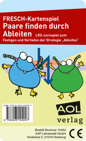 Buchcover FRESCH-Kartenspiel: Paare finden durch Ableiten | Corinne Zimmermann | EAN 9783403104247 | ISBN 3-403-10424-9 | ISBN 978-3-403-10424-7