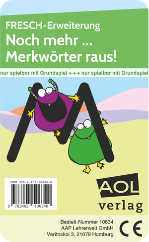 Buchcover FRESCH-Erweiterung: Noch mehr... Merkwörter raus! | Corinne Zimmermann | EAN 9783403106340 | ISBN 3-403-10634-9 | ISBN 978-3-403-10634-0
