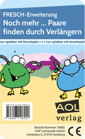 Buchcover FRESCH-Erweiterung: Noch mehr.. Paare (Verlängern) | Corinne Zimmermann | EAN 9783403106920 | ISBN 3-403-10692-6 | ISBN 978-3-403-10692-0