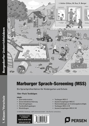 Buchcover Marburger Sprach-Screening (MSS) - Testbögen-Heft | I. Holler-Zittlau | EAN 9783403201984 | ISBN 3-403-20198-8 | ISBN 978-3-403-20198-4