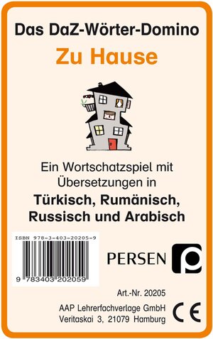 Buchcover Das DaZ-Wörter-Domino: Zu Hause | Klara Kirschbaum | EAN 9783403202059 | ISBN 3-403-20205-4 | ISBN 978-3-403-20205-9