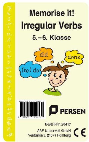 Buchcover Memorise it! Irregular Verbs | Josephine Finkenstein | EAN 9783403204169 | ISBN 3-403-20416-2 | ISBN 978-3-403-20416-9