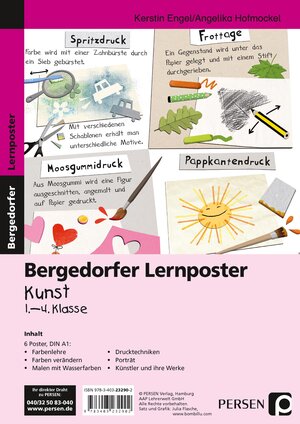 Buchcover Lernposter Kunst - 1.-4. Klasse | Kerstin Engel | EAN 9783403232902 | ISBN 3-403-23290-5 | ISBN 978-3-403-23290-2