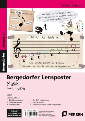 Buchcover Lernposter Musik - 1.-4. Klasse | Marion Schwarz | EAN 9783403232919 | ISBN 3-403-23291-3 | ISBN 978-3-403-23291-9
