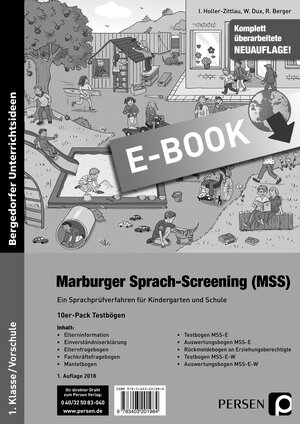 Buchcover Marburger Sprach-Screening (MSS) - Testbögen | I. Holler-Zittlau | EAN 9783403501985 | ISBN 3-403-50198-1 | ISBN 978-3-403-50198-5