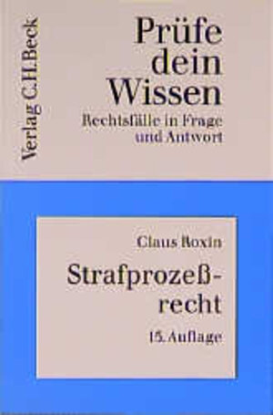 Buchcover Strafprozessrecht | Claus Roxin | EAN 9783406423338 | ISBN 3-406-42333-7 | ISBN 978-3-406-42333-8