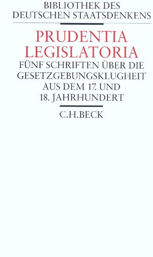 Buchcover Prudentia Legislatoria  | EAN 9783406505416 | ISBN 3-406-50541-4 | ISBN 978-3-406-50541-6