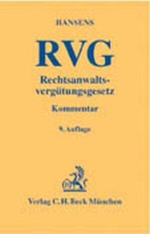 Buchcover Rechtsanwaltsvergütungsgesetz  | EAN 9783406512926 | ISBN 3-406-51292-5 | ISBN 978-3-406-51292-6