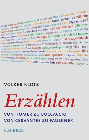 Erzählen: Von Homer zu Boccaccio, von Cervantes zu Faulkner