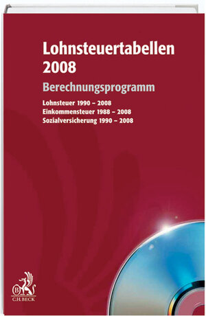 Buchcover Lohnsteuertabellen 2008 CD-ROM  | EAN 9783406566417 | ISBN 3-406-56641-3 | ISBN 978-3-406-56641-7