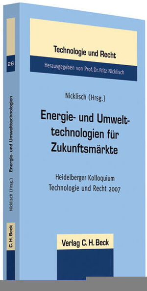 Buchcover Energie- und Umwelttechnologien für Zukunftsmärkte  | EAN 9783406580086 | ISBN 3-406-58008-4 | ISBN 978-3-406-58008-6