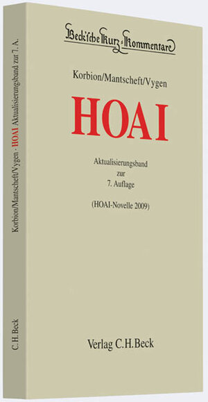 Buchcover Honorarordnung für Architekten und Ingenieure Aktualisierungsband (HOAI-Novelle 2009) | Hermann Korbion | EAN 9783406592683 | ISBN 3-406-59268-6 | ISBN 978-3-406-59268-3