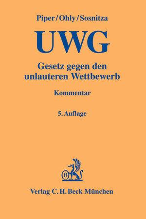 Buchcover Gesetz gegen den unlauteren Wettbewerb | Ansgar Ohly | EAN 9783406594618 | ISBN 3-406-59461-1 | ISBN 978-3-406-59461-8