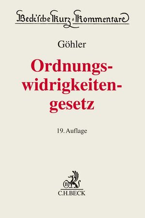 Buchcover Gesetz über Ordnungswidrigkeiten | Erich Göhler | EAN 9783406798504 | ISBN 3-406-79850-0 | ISBN 978-3-406-79850-4