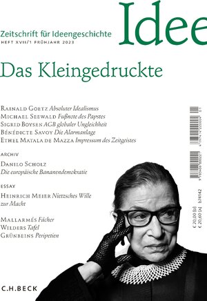 Buchcover Zeitschrift für Ideengeschichte Heft XVII/1 Frühjahr 2023  | EAN 9783406800221 | ISBN 3-406-80022-X | ISBN 978-3-406-80022-1