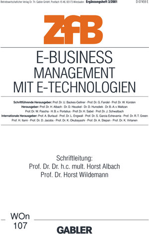 Buchcover E-Business Management mit E-Technologien  | EAN 9783409118767 | ISBN 3-409-11876-4 | ISBN 978-3-409-11876-7