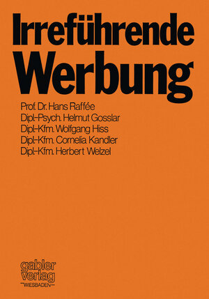 Buchcover Irreführende Werbung | Hans Raffée | EAN 9783409323819 | ISBN 3-409-32381-3 | ISBN 978-3-409-32381-9