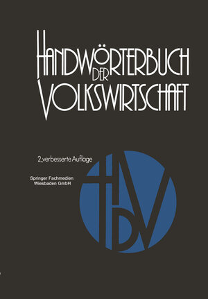 Buchcover Handwörterbuch der Volkswirtschaft | Hermann Adam | EAN 9783409602723 | ISBN 3-409-60272-0 | ISBN 978-3-409-60272-3