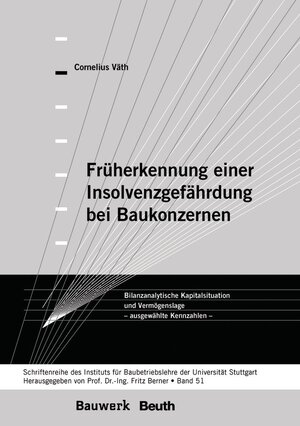 Buchcover Früherkennung einer Insolvenzgefährdung bei Baukonzernen | Cornelius Väth | EAN 9783410223122 | ISBN 3-410-22312-6 | ISBN 978-3-410-22312-2