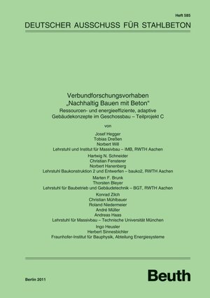 Buchcover Verbundforschungsvorhaben "Nachhaltig Bauen mit Beton" | T. Bleyer | EAN 9783410650928 | ISBN 3-410-65092-X | ISBN 978-3-410-65092-8