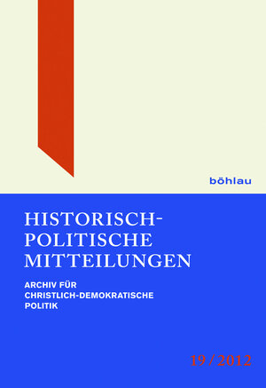Buchcover Historisch-Politische Mitteilungen  | EAN 9783412210083 | ISBN 3-412-21008-0 | ISBN 978-3-412-21008-3