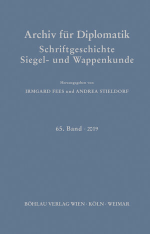 Buchcover Archiv für Diplomatik, Schriftgeschichte, Siegel- und Wappenkunde  | EAN 9783412517007 | ISBN 3-412-51700-3 | ISBN 978-3-412-51700-7
