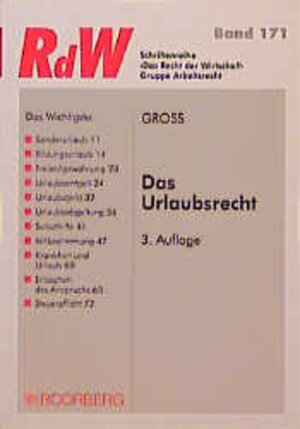 Buchcover Das Urlaubsrecht | Christoph Gross | EAN 9783415022454 | ISBN 3-415-02245-5 | ISBN 978-3-415-02245-4