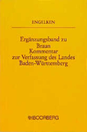 Buchcover Kommentar zur Verfassung des Landes Baden-Württemberg | Klaas Engelken | EAN 9783415022539 | ISBN 3-415-02253-6 | ISBN 978-3-415-02253-9