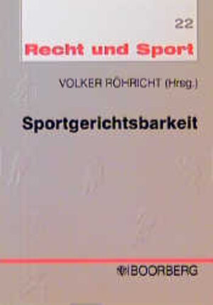 Buchcover Sportgerichtsbarkeit | Volker Röhricht | EAN 9783415022638 | ISBN 3-415-02263-3 | ISBN 978-3-415-02263-8