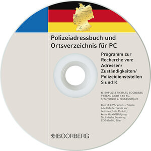 Buchcover Polizeiadressbuch und Ortsverzeichnis für PC  | EAN 9783415024397 | ISBN 3-415-02439-3 | ISBN 978-3-415-02439-7
