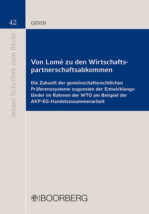 Buchcover Von Lomé zu den Wirtschaftspartnerschaftsabkommen | Anne Genin | EAN 9783415044579 | ISBN 3-415-04457-2 | ISBN 978-3-415-04457-9