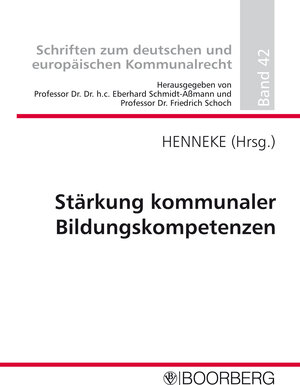 Buchcover Stärkung kommunaler Bildungskompetenzen  | EAN 9783415050624 | ISBN 3-415-05062-9 | ISBN 978-3-415-05062-4