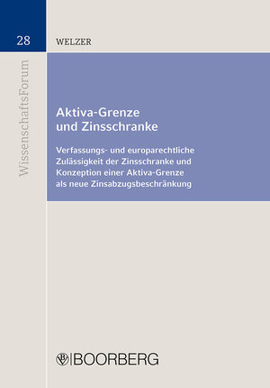 Buchcover Aktiva-Grenze und Zinsschranke | Timo Welzer | EAN 9783415056732 | ISBN 3-415-05673-2 | ISBN 978-3-415-05673-2