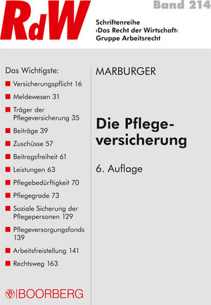 Buchcover Die Pflegeversicherung | Horst Marburger | EAN 9783415058637 | ISBN 3-415-05863-8 | ISBN 978-3-415-05863-7