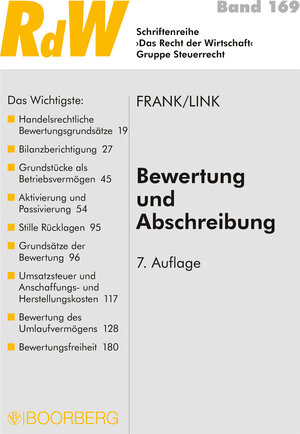 Buchcover Bewertung und Abschreibung | Manfred Frank | EAN 9783415058750 | ISBN 3-415-05875-1 | ISBN 978-3-415-05875-0