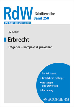 Buchcover Erbrecht | Michael Salamon | EAN 9783415067417 | ISBN 3-415-06741-6 | ISBN 978-3-415-06741-7