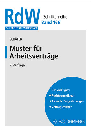 Buchcover Muster für Arbeitsverträge | Gerd Schäfer | EAN 9783415070578 | ISBN 3-415-07057-3 | ISBN 978-3-415-07057-8